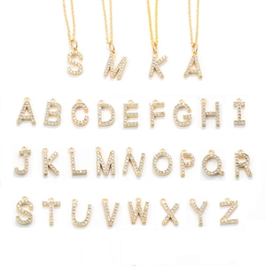 Alphabet Pendant Necklace Copper Zirconia Micro Pave Chain Minimalist Fashion Jewelry For Women Personalized Gift Accessory