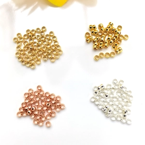2mm 14K vergulde knijpkralen voor sieraden maken in goud zilver en roségoud kleuren