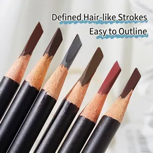 Classic waterproof sword-cut eyebrow pencil set showing six natural shades for makeup