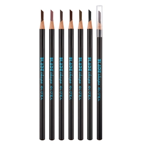 Waterproof eyebrow pencil set with blade shape tips in seven gradient natural shades