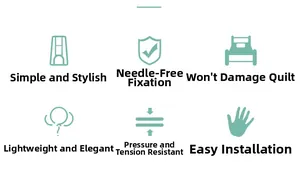Needle-free quilt clips detail showing fabric protection and pressure resistance features