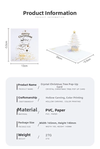 Detail showing 3D pop-up Christmas tree design with hollow carving and color printing