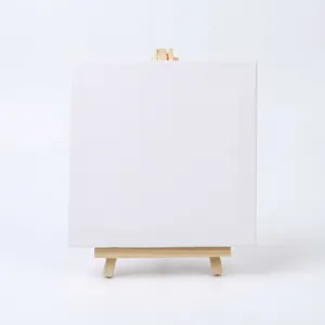 Mini Wooden Easel And Blank Canvas Desktop Display Painting DIY Art Supplies For Kids Artists Natural Craft Handmade