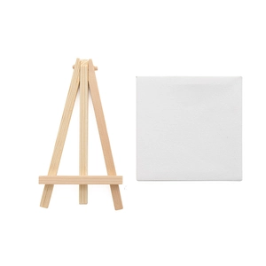 Mini wooden easel and blank canvas set 10cm for painting and desktop phone holder