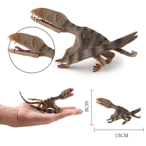 Figura realista de dinosaurio Pterosaurio con mandíbula móvil, textura de PVC, 15cm