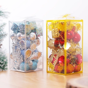 Christmas Tree Hanging Ornaments Plastic Glittery Baubles Bells Gift Boxes Drums Merry Christmas Sign Holiday Home Decor