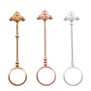Bee cigarette holder rings in gold, rose gold and silver finish with polished metal