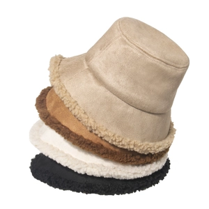Chapeau Cloche Daim Bordure En Molleton Hiver Chaud Extérieur Mode Chapeau Épais Pour Femmes