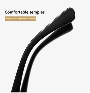 Close-up of ergonomic black matte sunglasses temples with comfortable anti-slip design