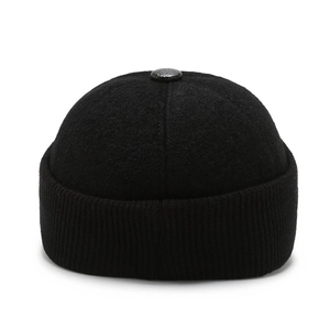 Warmer Herren-Docker-Hut für den Winter aus Wollmischung mit geripptem Strickrand