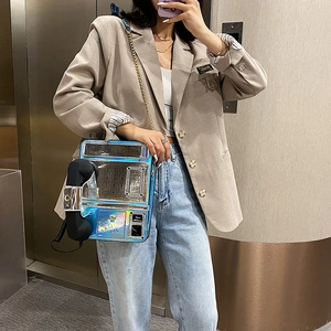 Bolso cruzado holográfico de moda en forma de teléfono para mujer, bolso novedoso y elegante