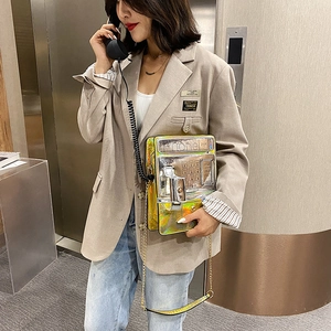 Bolso cruzado de teléfono láser de moda para mujer, bolso de hombro creativo retro con cadena.