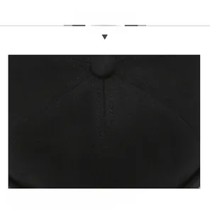 Macro detail of black cotton docker hat top showing premium stitching and six-panel crown