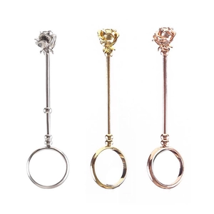 Three elegant rose flower smoking rings in silver, gold, and rose gold finish for hand-free use