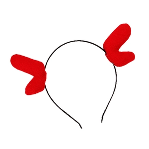 Cute red plush reindeer antler headband for Christmas party hair accessories decoration