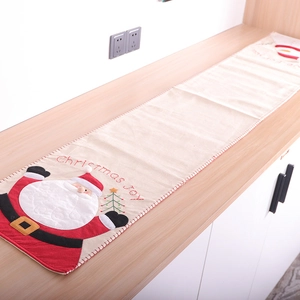 Christmas table runner with Santa Claus embroidery and Christmas joy text 180cm
