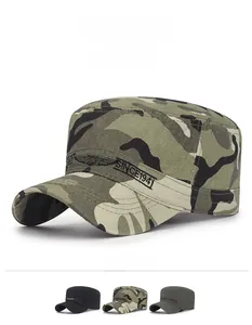 Macro shot of cadet cap camouflage texture and Since 1941 badge embroidery detail