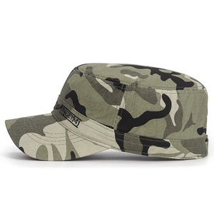 Classic camouflage flat top military cap with 1941 embroidery for outdoor leisure
