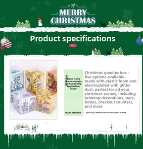 Detailed chart showing five styles of multicolor plated Christmas tree ornaments