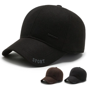 Winter Baseball Cap Woolen Fleece Lined Ear Protection Warm Windproof Outdoor Casual Sport For Men
