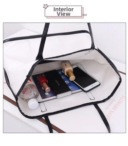 Detailed interior view showing large capacity for tablet, phone and daily essentials