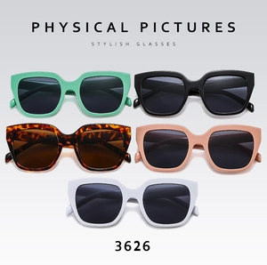 Detailed collection of five thick-frame oversized square sunglasses in various trendy colors
