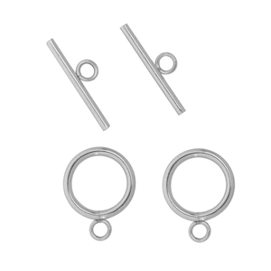 Polished silver stainless steel OT toggle clasps for DIY jewelry making jewelry findings
