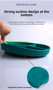Detail showing the strong integrated suction cup base of the silicone plate to prevent tipping