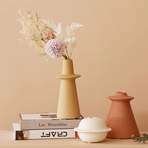 Minimalist Morandi ceramic vases set with matte finish for nordic home table decoration