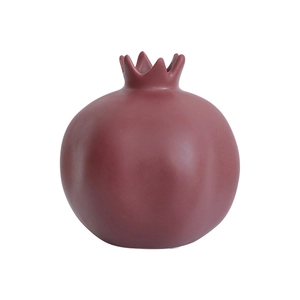Vaso decorativo in ceramica nordica a forma di melograno con texture rosso opaco