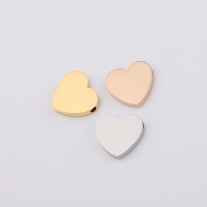 Heart Shape Pendants Mirror Polished 304 Stainless Steel Charms For DIY Jewelry Making Elegant Small Hole Beads