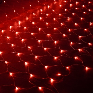 Waterproof red LED net lights for outdoor Christmas garden decoration and weddings