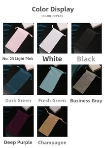 Selection of multi-color satin drawstring storage bags for eye masks and jewelry
