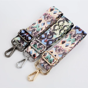Adjustable colorful crossbody bag straps with metallic gunmetal silver and gold hardware