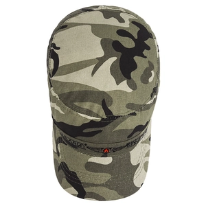 Classic jungle camouflage flat top army cap with U.S. ARMY embroidery on cotton fabric