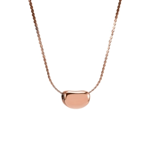 Elegant rose gold tassel necklace with bean pendant and twisted rope chain for women