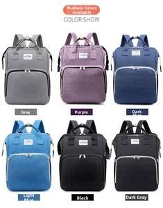 Detailed color show of the multi-functional diaper backpack in six diverse stylish tones