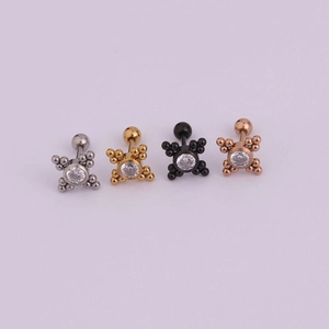 Detailed set of lightning bolt cartilage earrings in silver, gold, black and rose gold