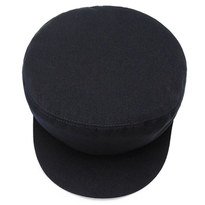 Classic dark blue newsboy flat cap for men made of durable cotton twill fabric