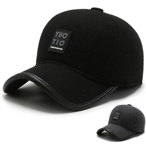 Men Winter Baseball Cap Thickened Woolen Warm Peaked Hat With Ear Protection Windproof Adjustable Outdoor Accessory