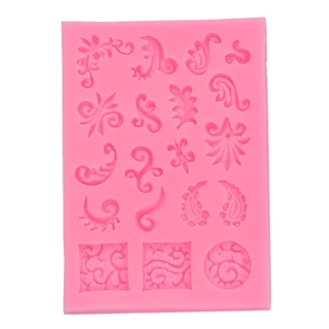 Stampo in silicone per fondant con motivi a rilievo per decorazione torte e bordi retrò