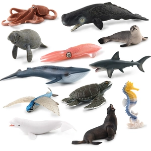Simulated Marine Animal Models Plastic Ocean Life Collection Science Learning Desktop Ornament Decoration Shark Whale Turtle