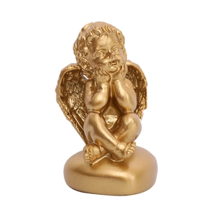 Figurine d'ange doré nordique sur base en cœur, décoration de luxe et cadeau romantique
