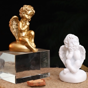 Statues d'anges nordiques de luxe en or et blanc pour décoration et cadeaux de mariage