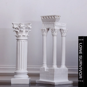 Miniatures de colonnes romaines en résine blanche et ruines de temple pour bureau
