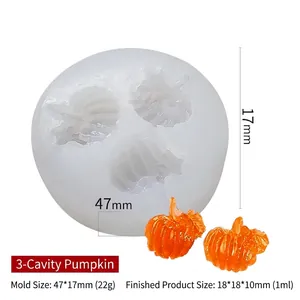 3-vaks pompoen siliconen mal voor DIY Halloween kaarsen en hars kunstprojecten