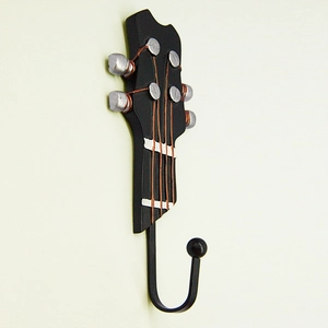 Nordic guitar headstock wall hooks set of three made of resin for music themed home decor
