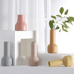 Juego de jarrones cerámicos minimalistas Morandi para decoración del hogar