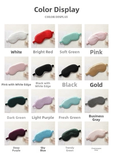 Showcase of sixteen diverse color variants for faux silk elastic sleep eye masks