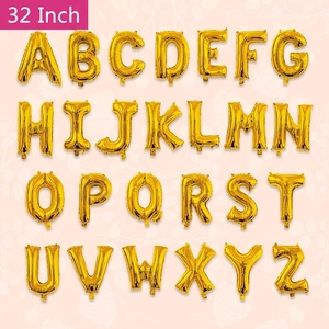 Gold Alphabet Letter Foil Balloons For Birthday Wedding Anniversary Party Decoration Shiny Metallic Aluminum Film